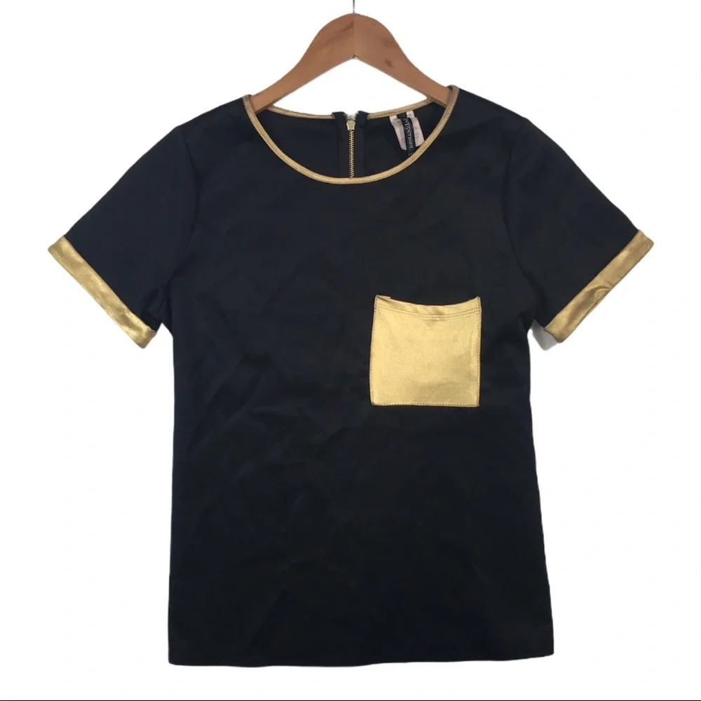 WS620 NEW Peppermint Boutique Gold Pocket Top S